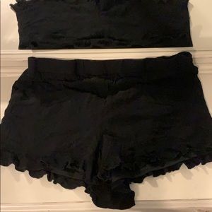 Torrid black short with scalloped bottom detail